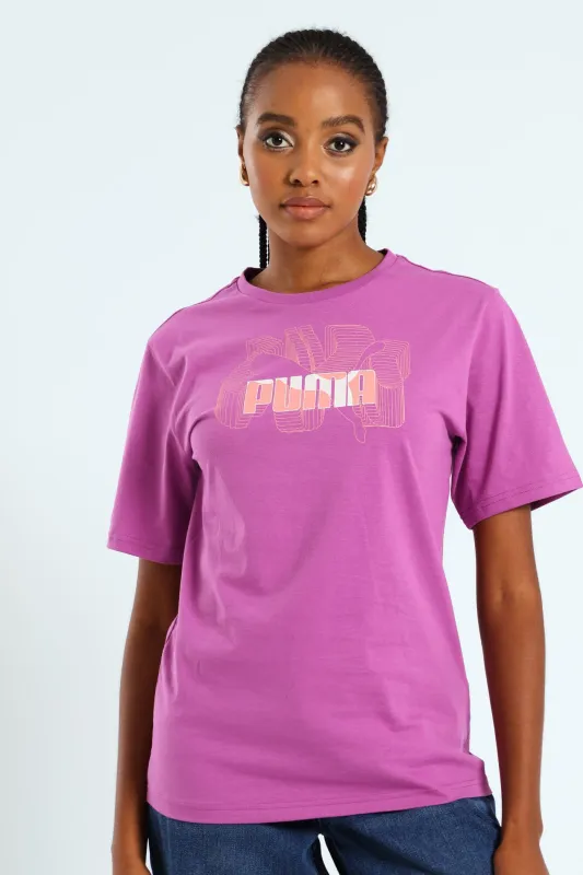 No. 1 Logo Stacked Graphics Tee - Berry sold by Edgars