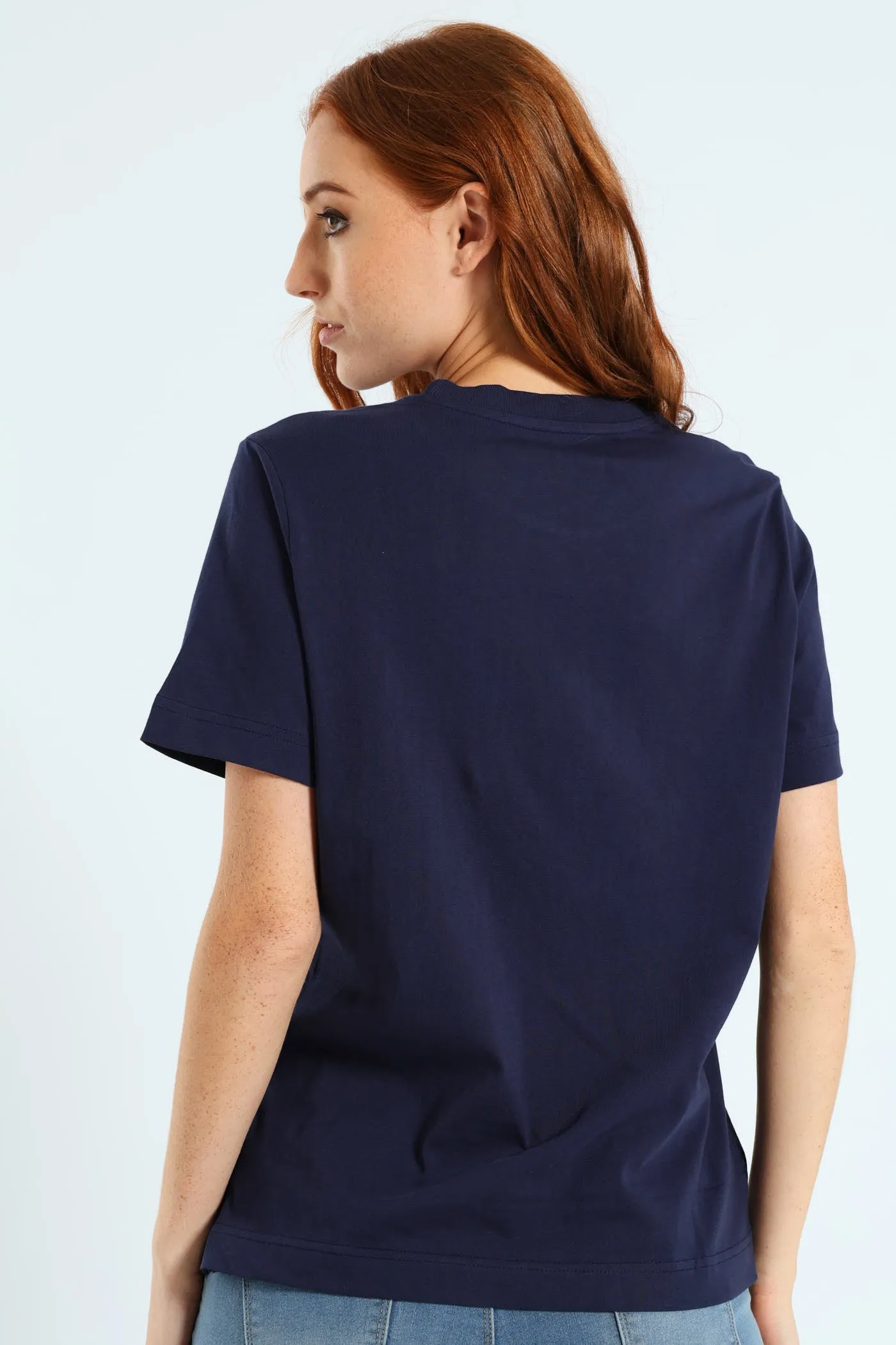 Cotton Rib Neck Boxy Tee - French Navy sold by Edgars product image thumbnail 3