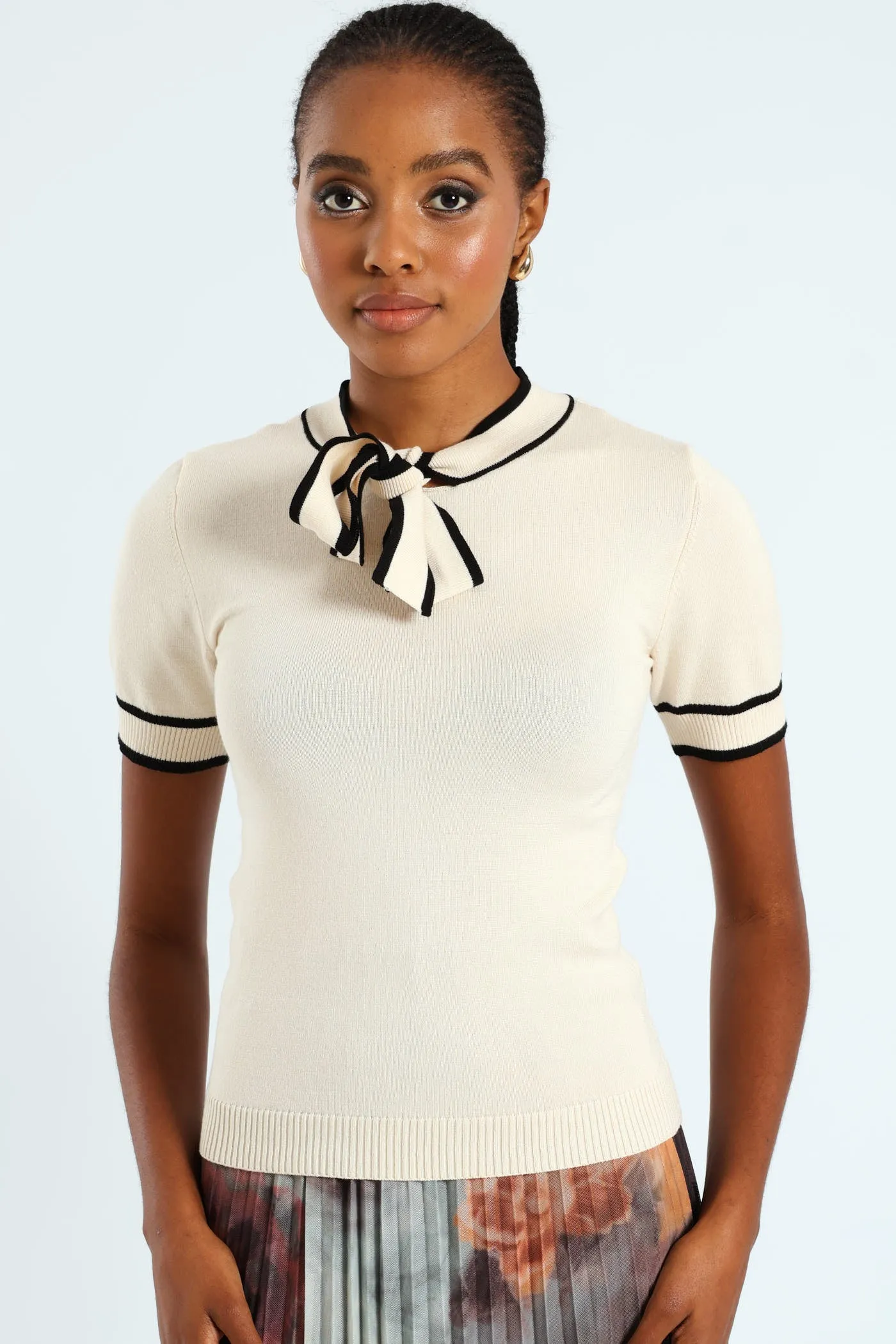 Pullover Tee - Cream/Black sold by Edgars