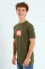 Boys Core Short Sleeve Print Tee - Olive/Red sold by Edgars 