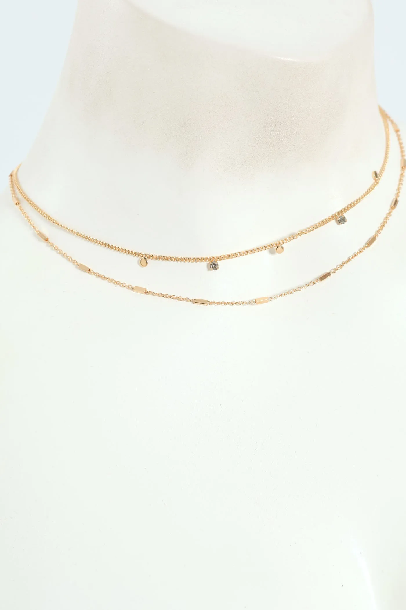 Gem & Disc Layered Necklace - Gold sold by Edgars