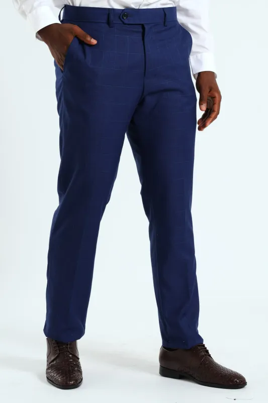 Regular Check Suit Trouser - Royal Blue sold by Edgars 