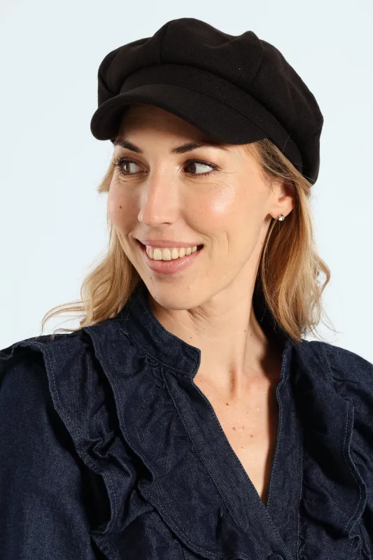 Felt Baker Boy Hat - Black sold by Edgars