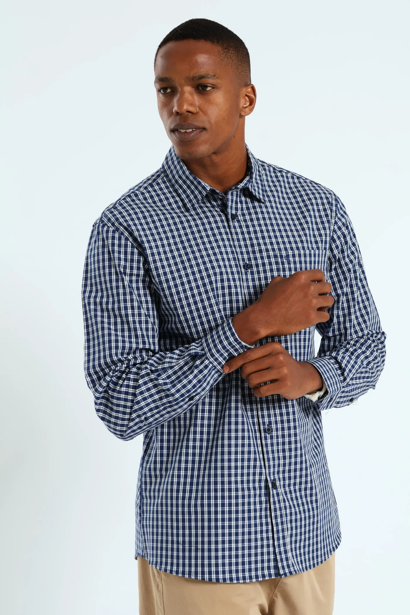Long Sleeve Check Shirt - Navy/White sold by Edgars product image thumbnail 3
