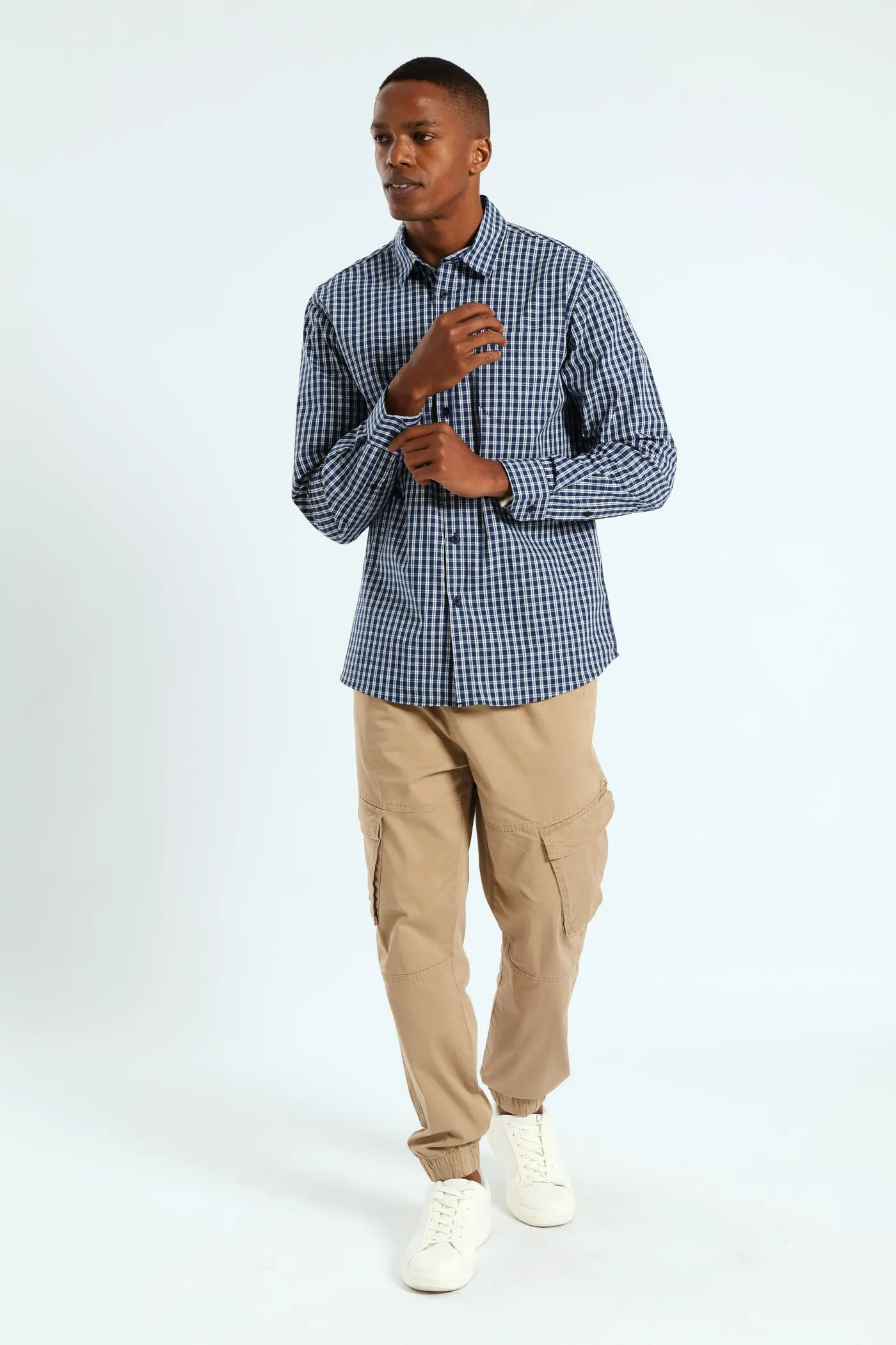 Long Sleeve Check Shirt - Navy/White sold by Edgars product image thumbnail 5