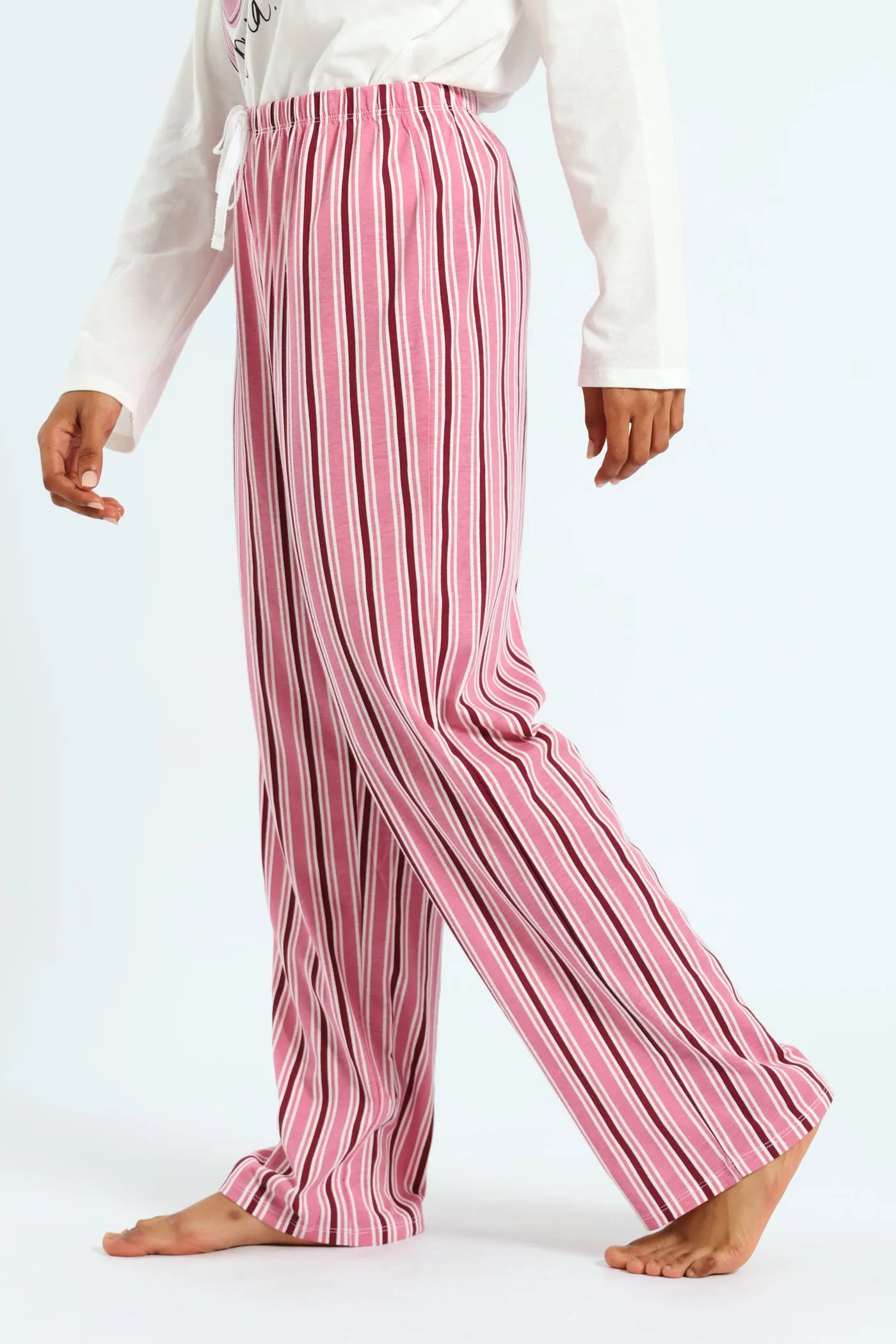 Knit Stripe Pant - White/Pink sold by Edgars product image thumbnail 3