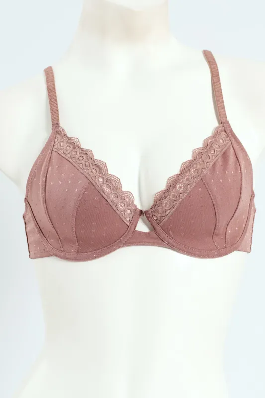 2 Pack Microfibre & Lace Non-Padded T-Shirt Bra - Teal/Mocha sold by Edgars