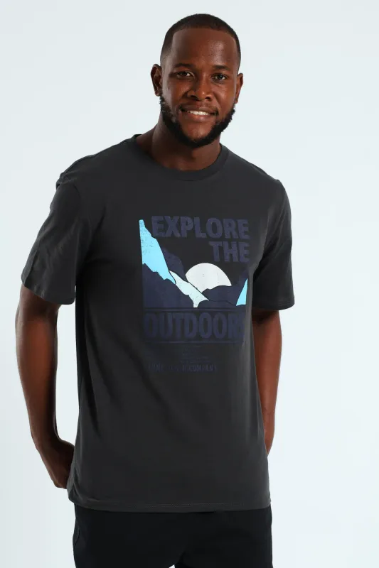 Explore The Outdoor Tee - Gunmetal sold by Edgars