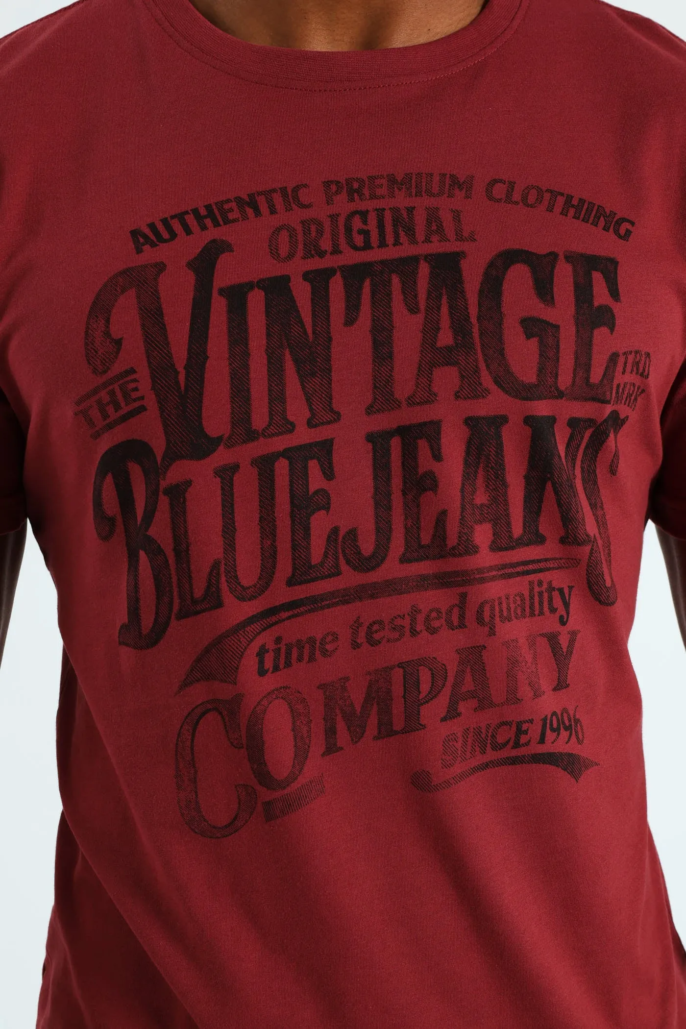 Vintage Blue Jeans Tee - Burgundy sold by Edgars product image thumbnail 2