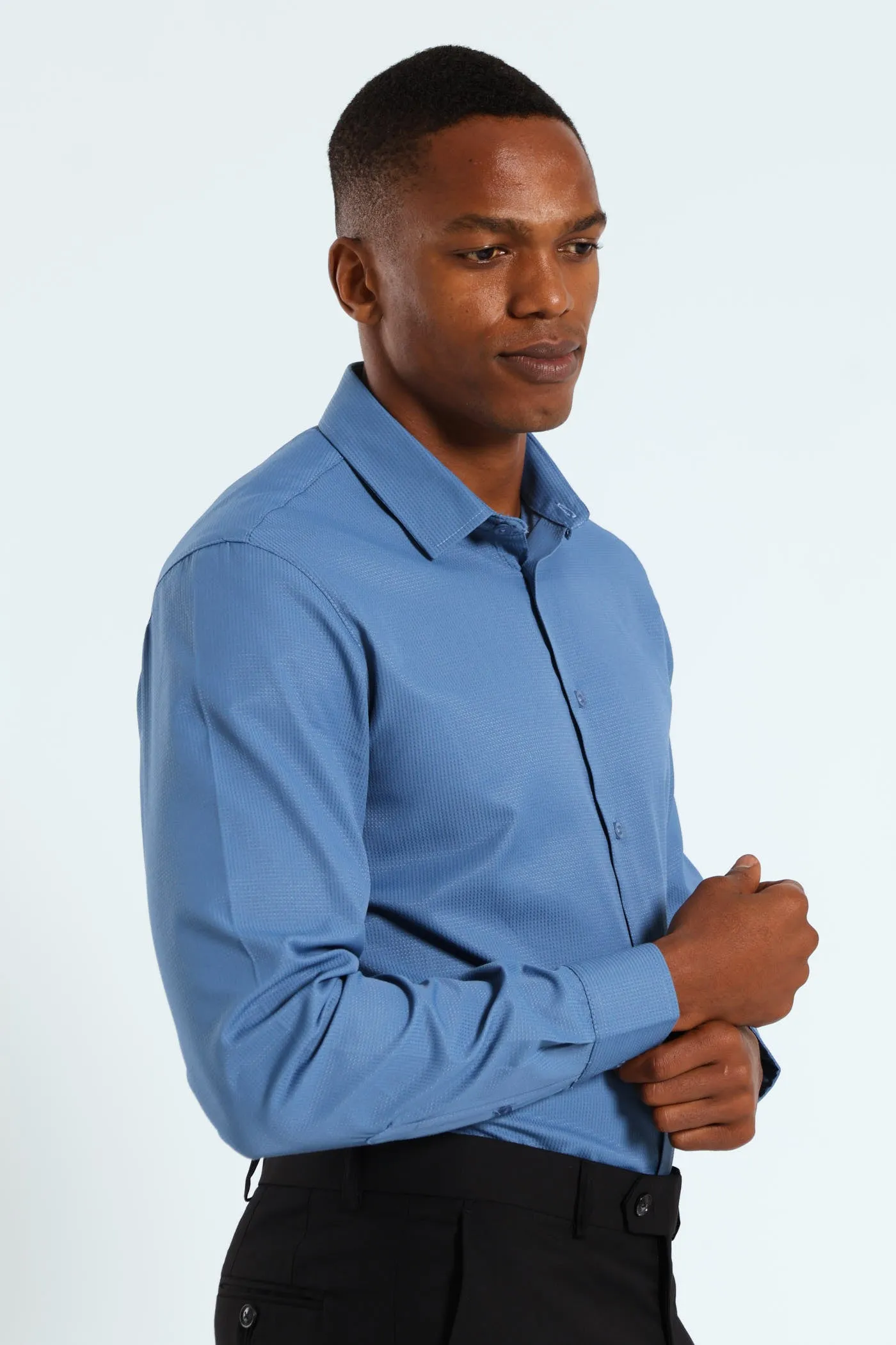 Long Sleeve Textured Shirt - Teal sold by Edgars product image thumbnail 4