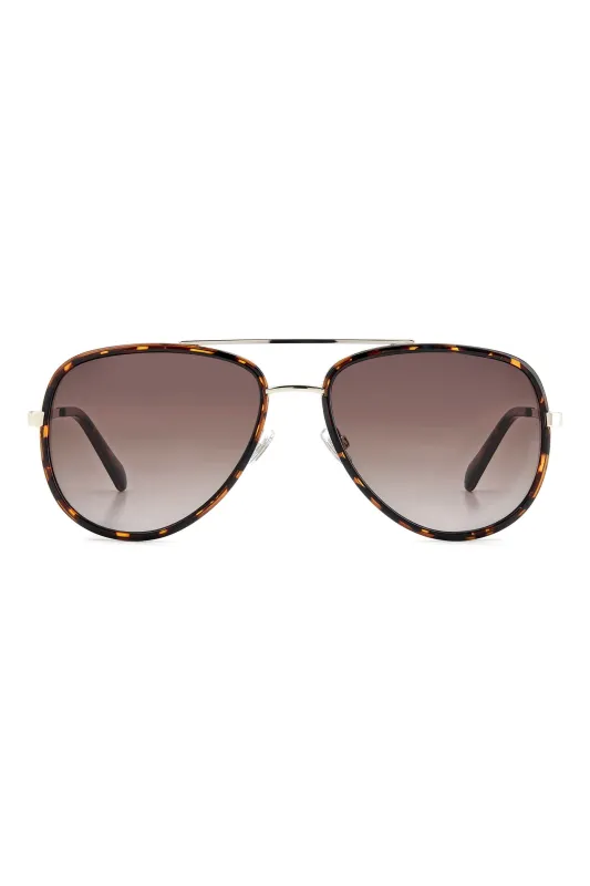 Havana Aviator Sunglasses - Brown made by Fossil
