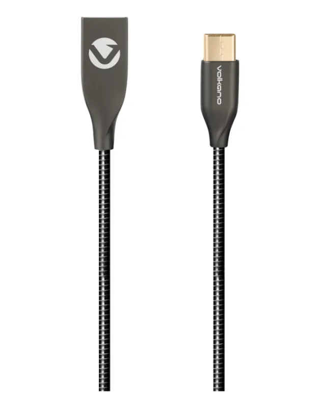 Iron Series Round Metallic Spring Type-C Cable 1.8m sold by Edgars