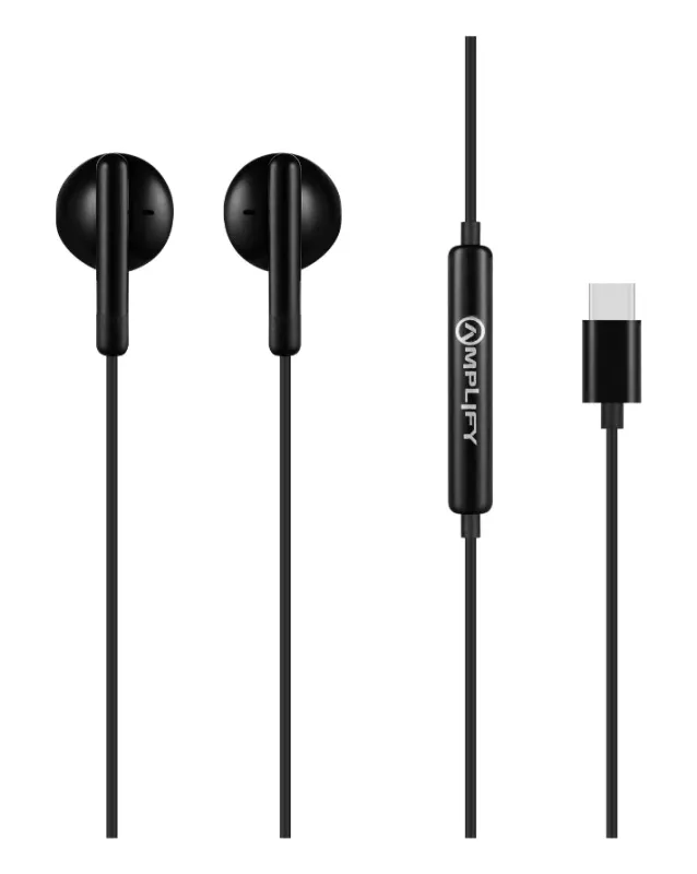 On-the-Move Type-C Earphones Black sold by Edgars