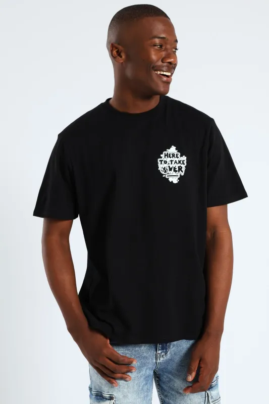 Graphic Front & Back Print Tee - Black sold by Edgars