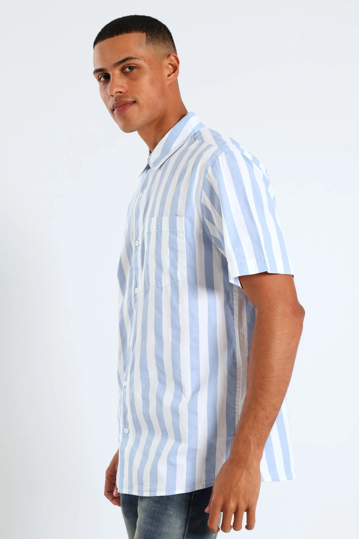Striped Cotton Shirt - Blue sold by Edgars product image thumbnail 3