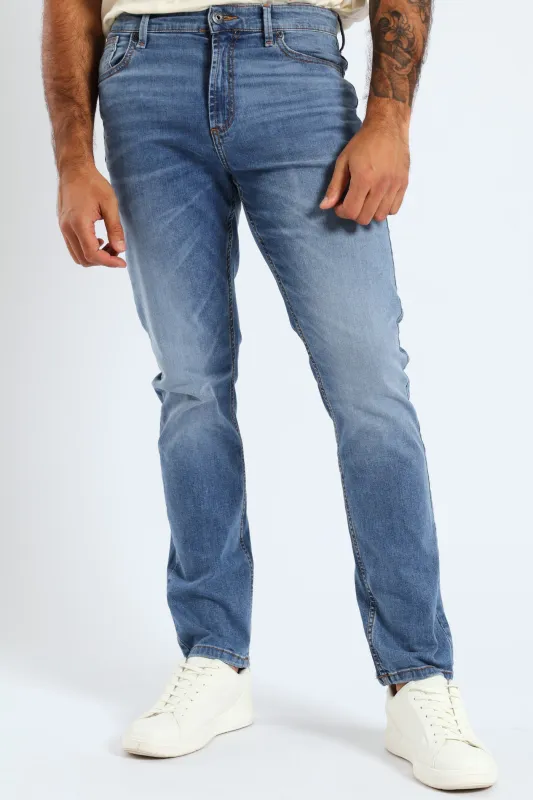 Mid Quartz Slim Denim - Mid Wash sold by Edgars