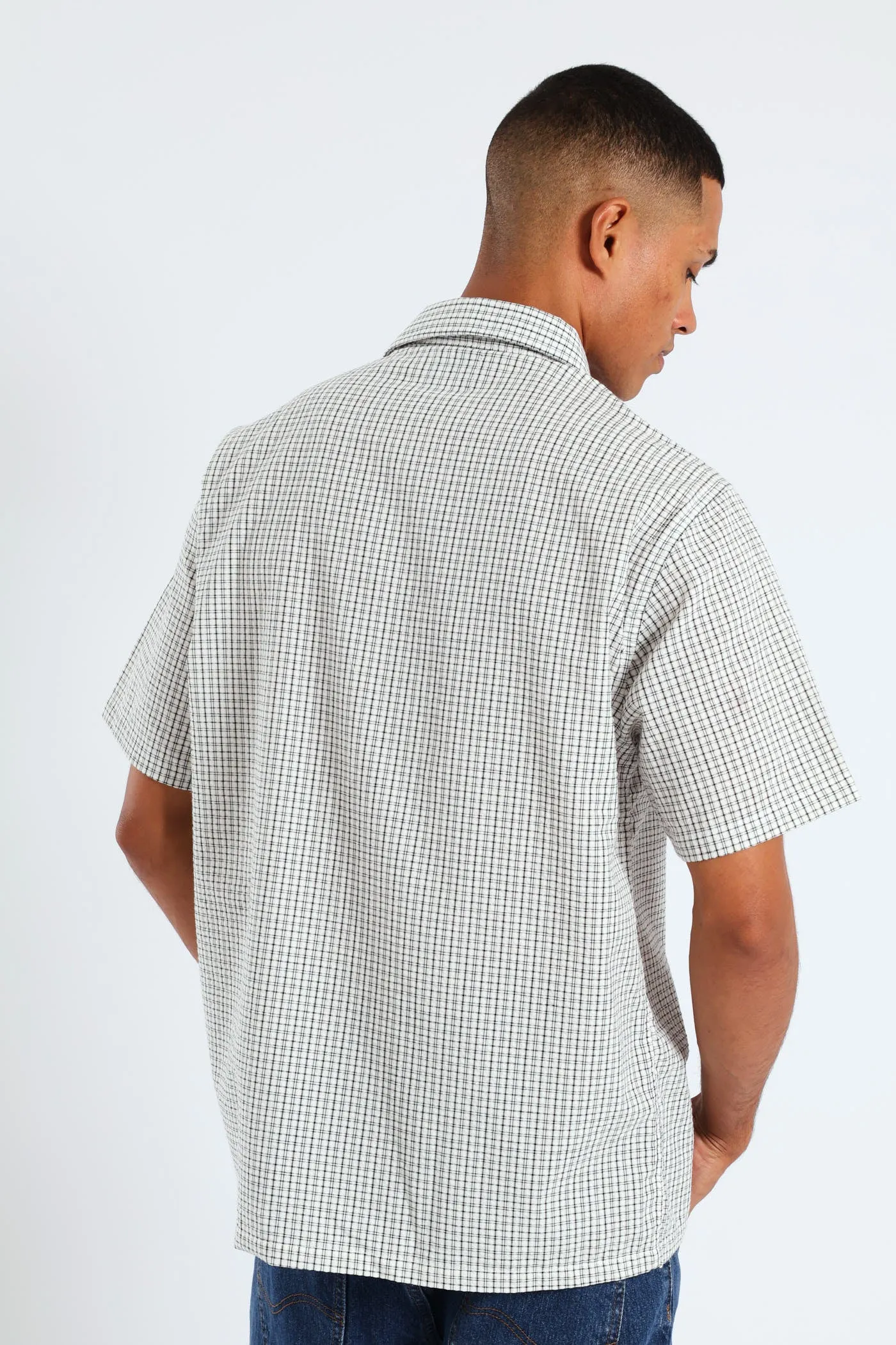 Short Sleeve Mini Check Shirt - Stone sold by Edgars product image thumbnail 4