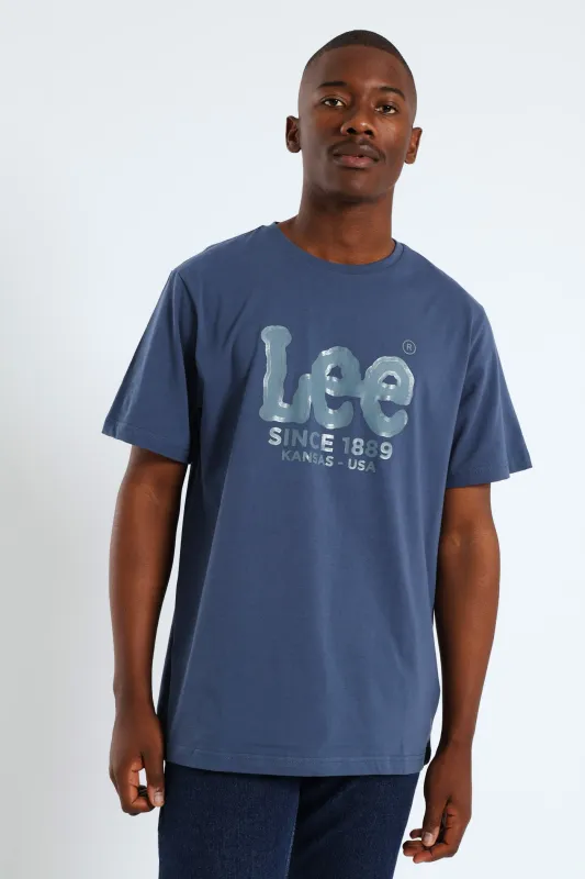 Gel Outline Logo Tee - Blue sold by Edgars