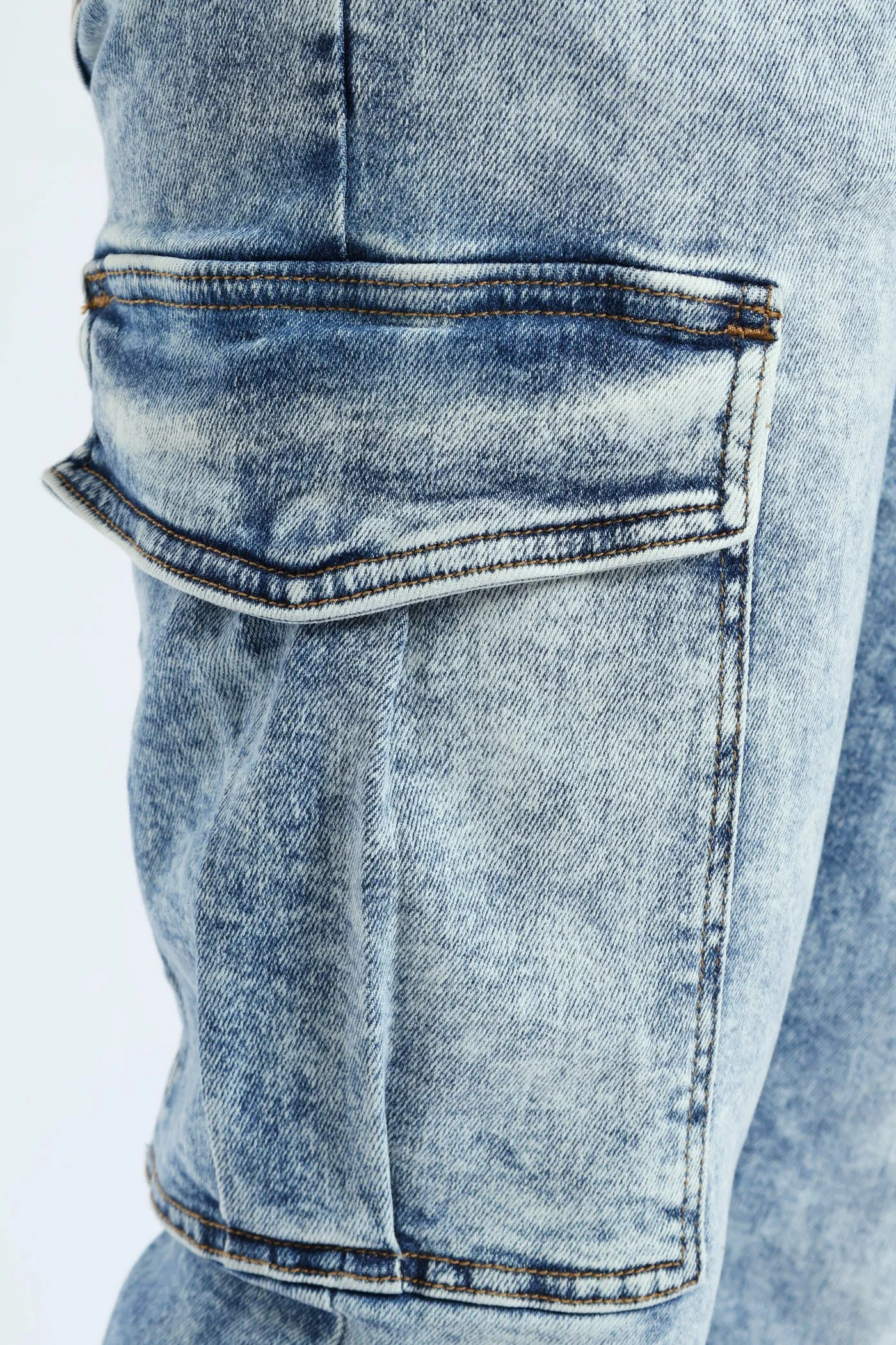 Slim Fit Cargo Stretch Denim - Mid Blue sold by Edgars product image thumbnail 4