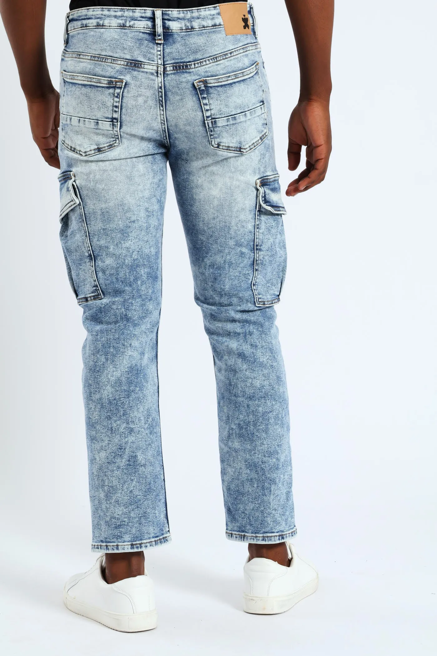 Slim Fit Cargo Stretch Denim - Mid Blue sold by Edgars product image thumbnail 5