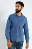 Long Sleeve Lazy Denim Shirt - Medium Wash sold by Edgars 