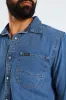 Long Sleeve Lazy Denim Shirt - Medium Wash sold by Edgars 