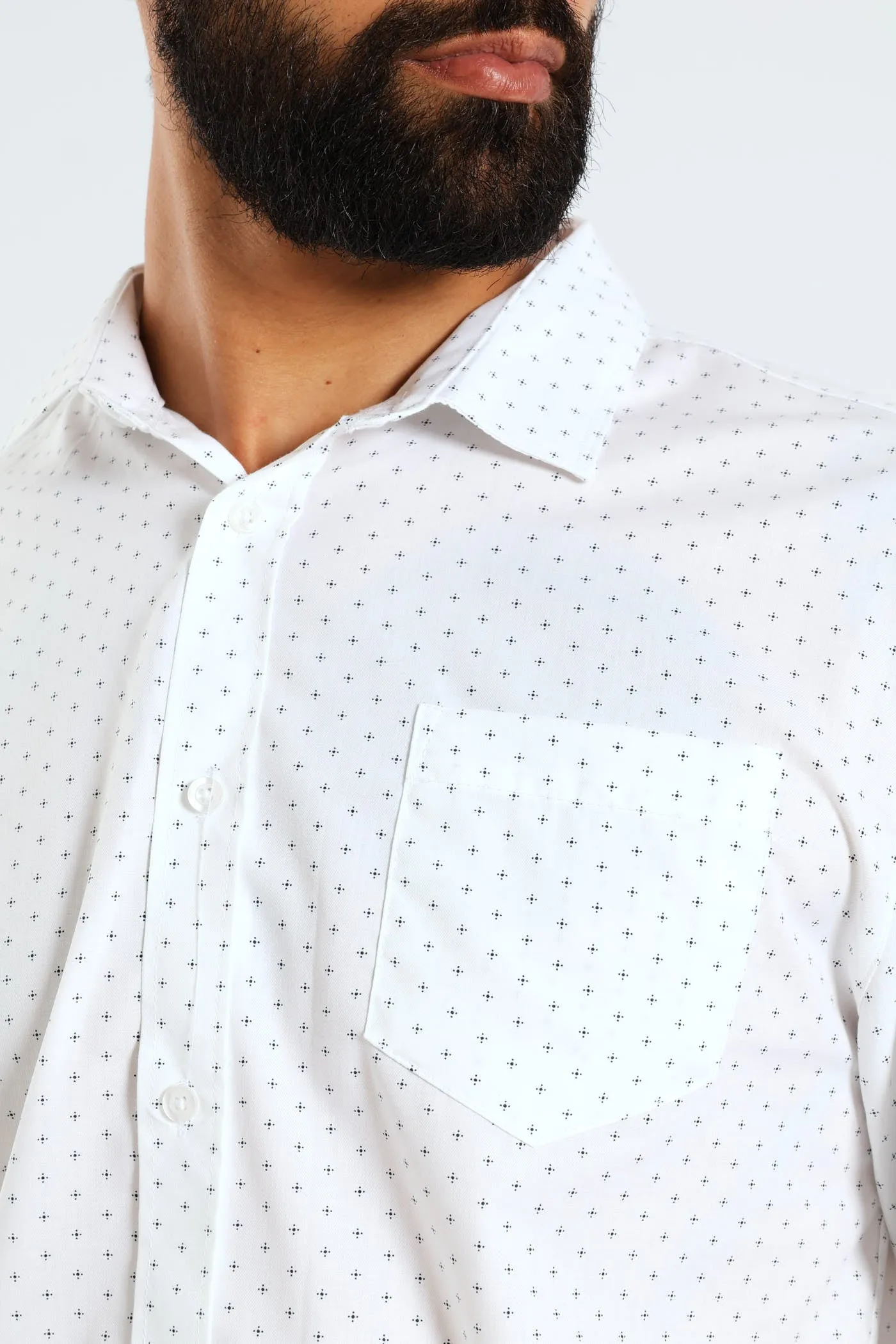 Textured Ditsy Two-Tone Shirt - Navy/White sold by Edgars product image thumbnail 2