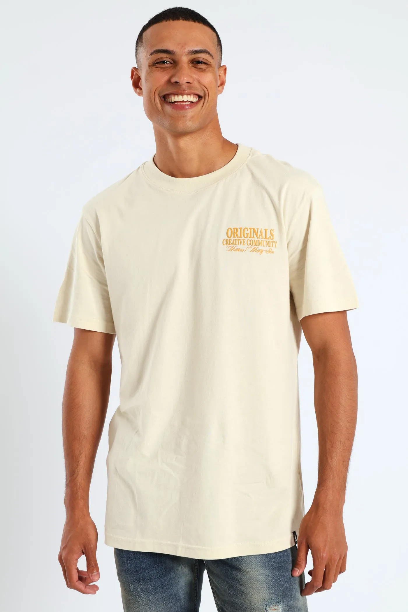 Front & Back Print Studio Tee - Light Stone sold by Edgars