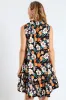 Frill Neck Drop Printed Hem Dress - Black sold by Edgars