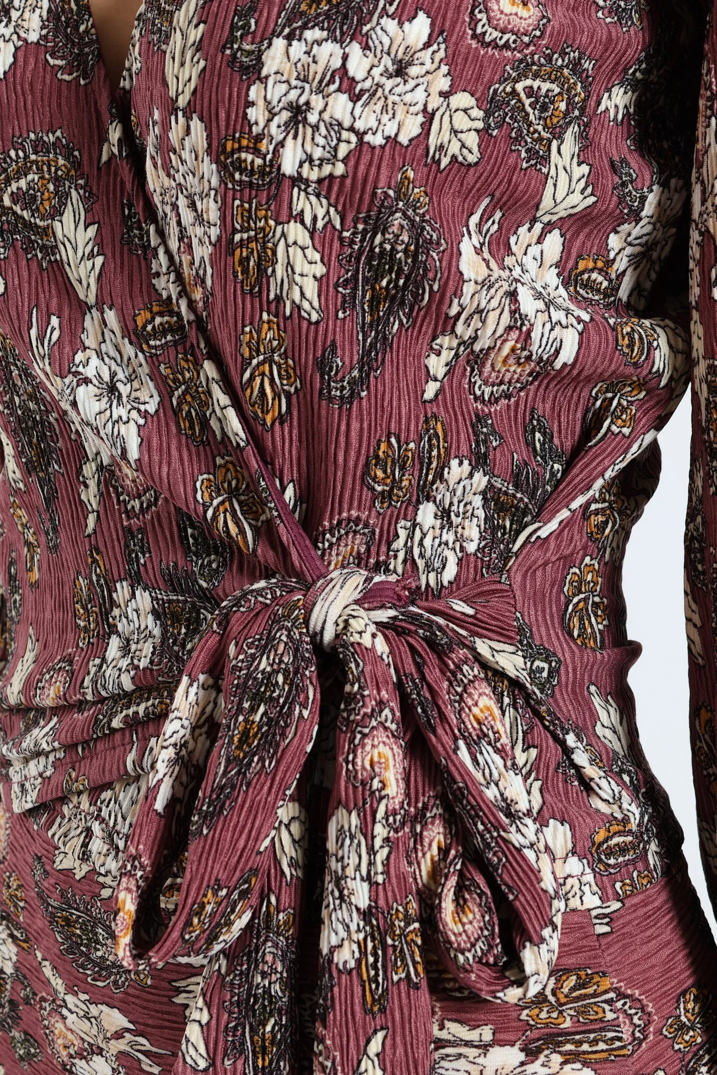 Long Sleep Wrap Plisse Top - Mauve sold by Edgars product image thumbnail 5