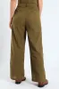 Pintuck Tailored Wide Leg Linen Pants - Burnt Olive sold by Edgars