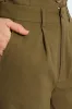 Pintuck Tailored Wide Leg Linen Pants - Burnt Olive sold by Edgars