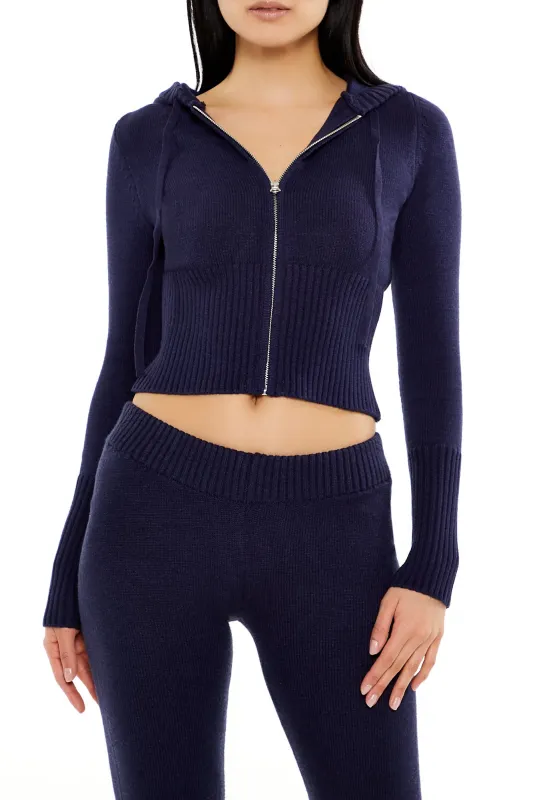Cropped Sweater Jacket - Navy sold by Edgars