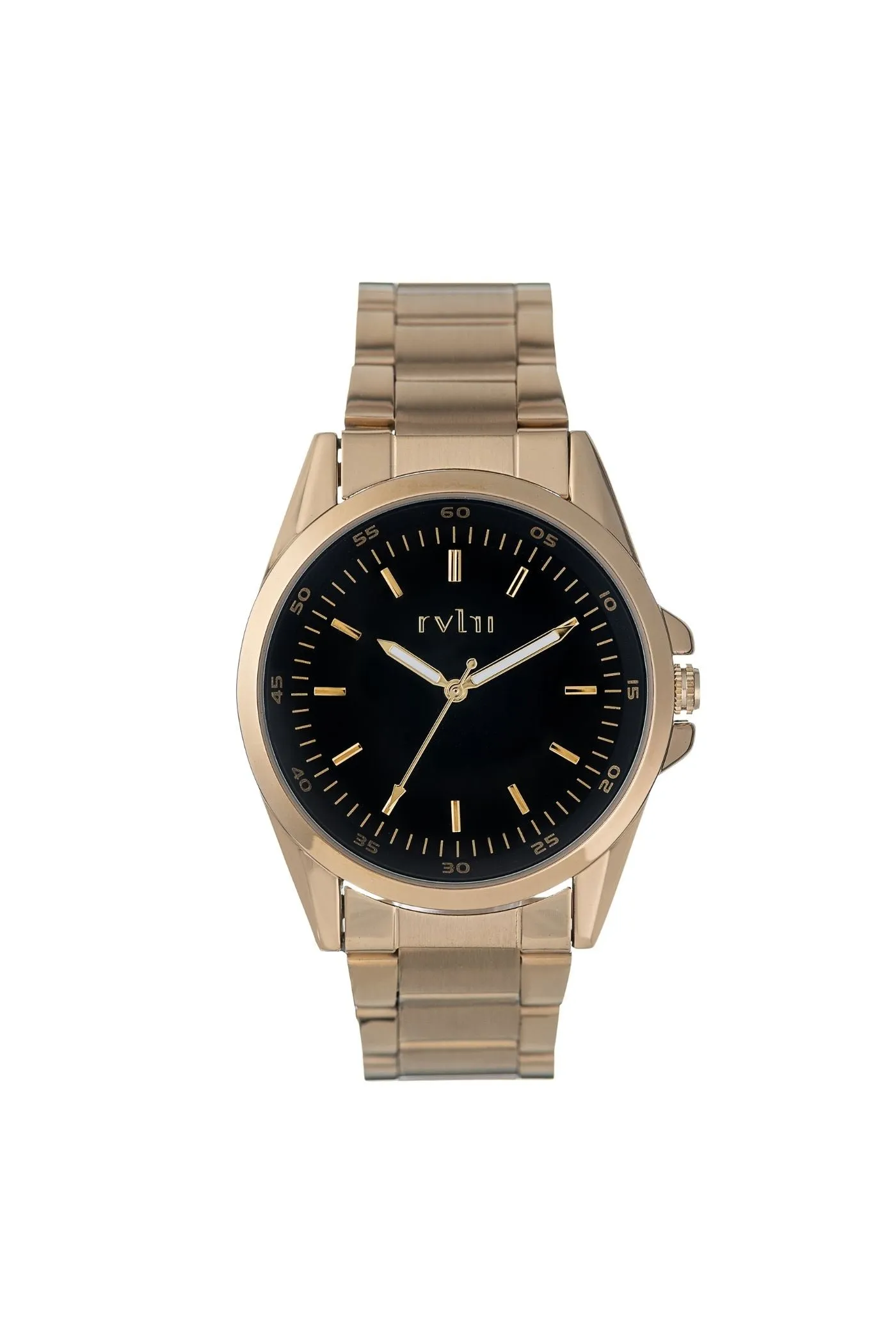42mm Gold Case With Black Dial & Gold Metal Bracelet Watch - Black sold by Edgars
