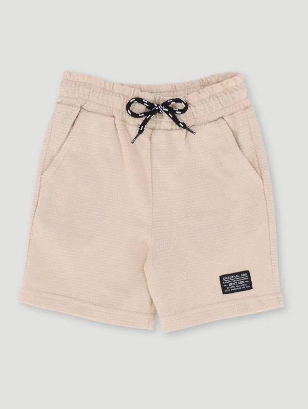 Pre-Boys Textured Waffle Short - Stone sold by Edgars