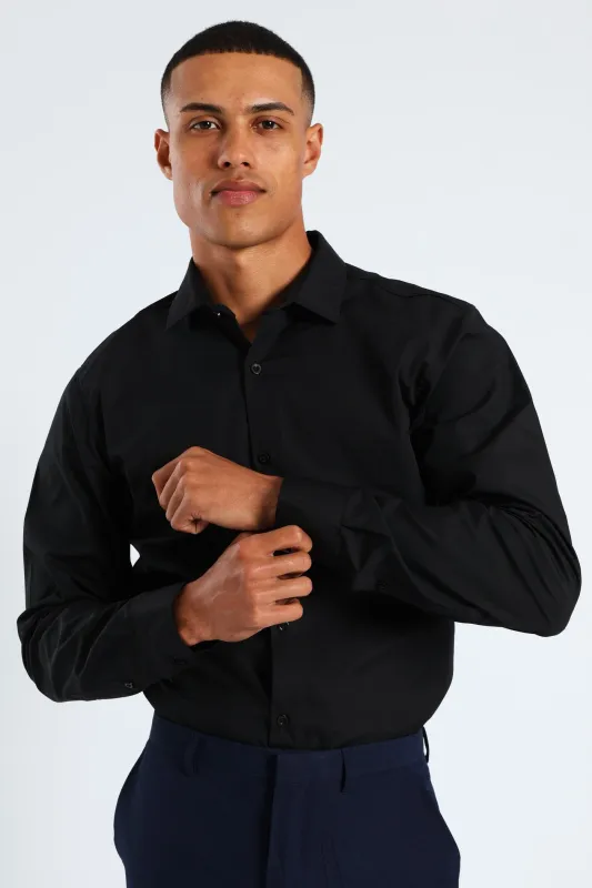 Easy Care Long Sleeve Shirt - Black sold by Edgars 