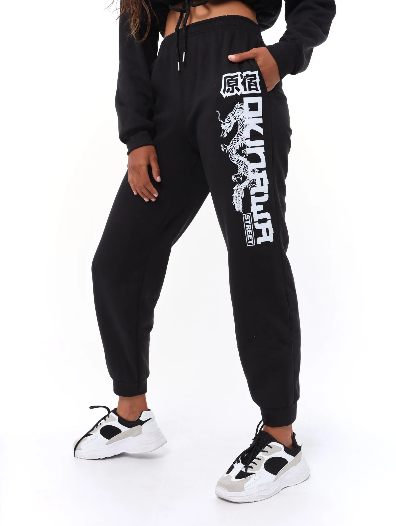 Ladies Dragon Printed Active Bottom - Black sold by Edgars