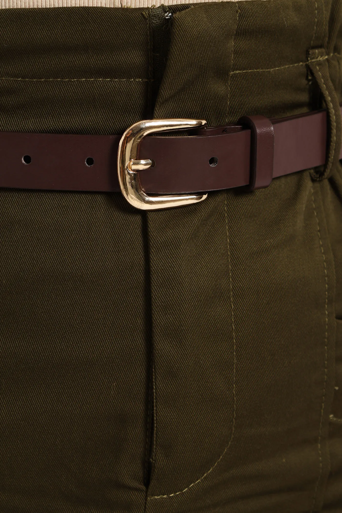 Belted Paperbag Front Slit Structured Midaxi Pencil Skirt - Fatigue sold by Edgars product image thumbnail 5