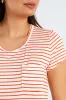 Skinny Stripe Pocket Tee - White/Orange sold by Edgars