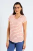 Skinny Stripe Pocket Tee - White/Orange sold by Edgars