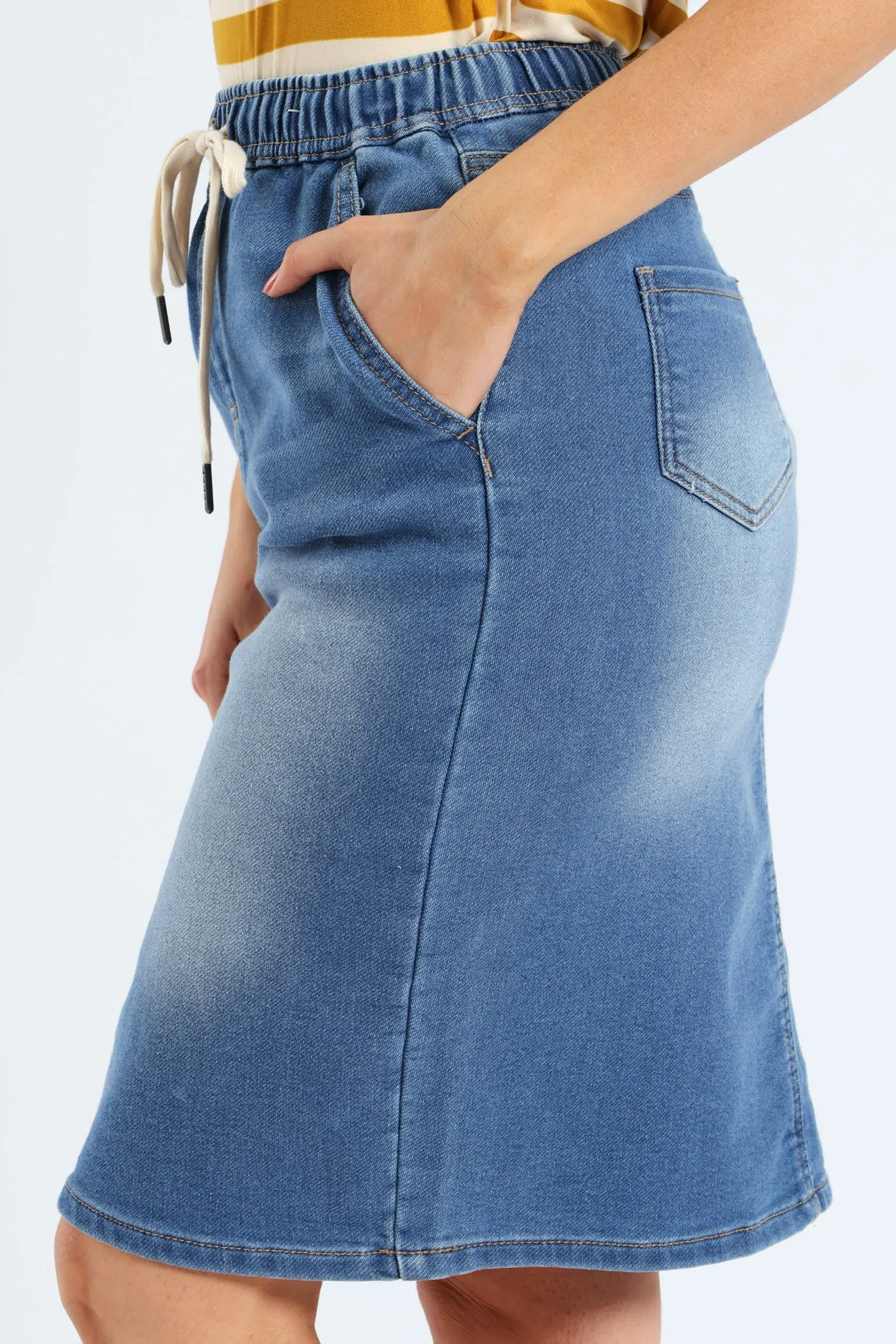 Denim Knit Pencil Skirt - Light Wash sold by Edgars product image thumbnail 5