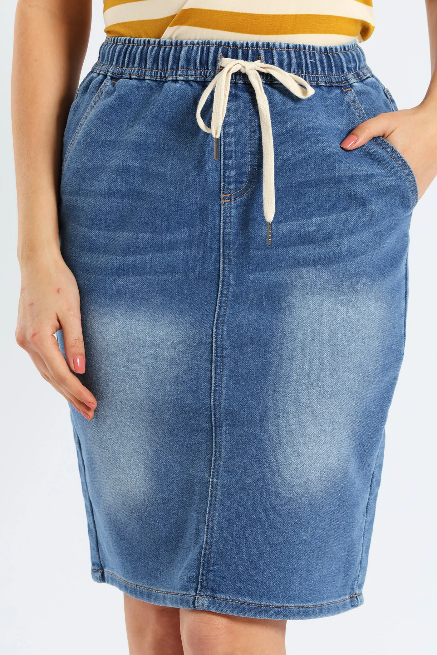Denim Knit Pencil Skirt - Light Wash sold by Edgars product image thumbnail 3