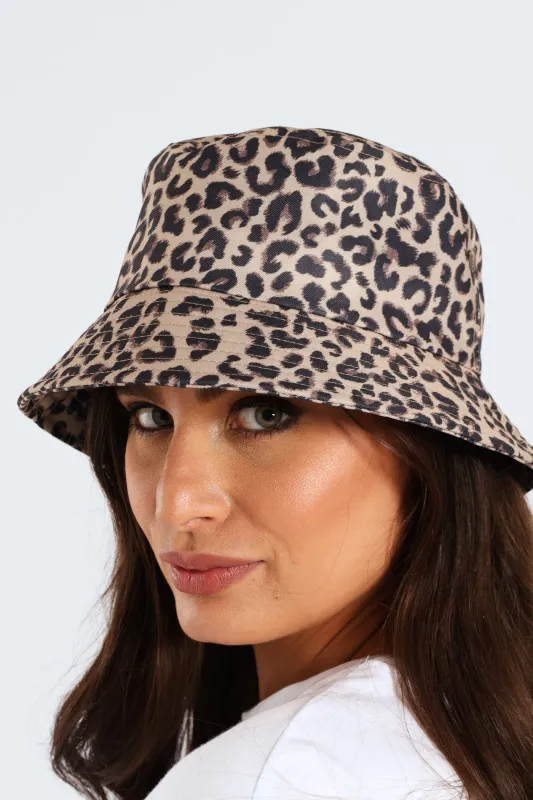 Leopard Bucket Hat - Brown sold by Edgars 