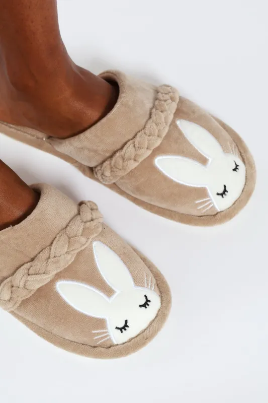 Braided Detail Slipper - Stone sold by Edgars