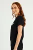 Bold Move Regular Fit Top With Bling Design - Black sold by Edgars