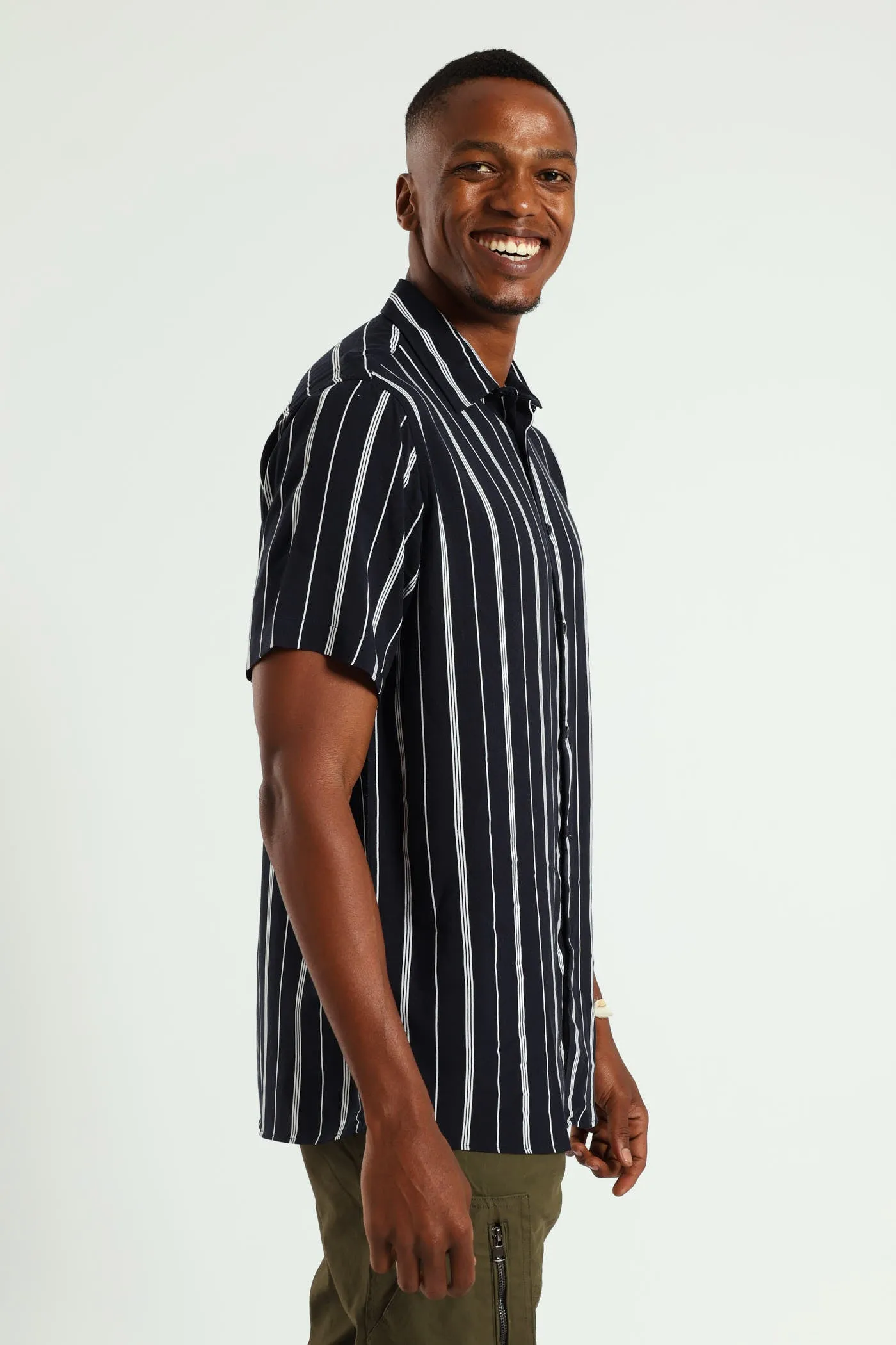 Short Sleeve Stripe Shirt - Navy sold by Edgars product image thumbnail 2