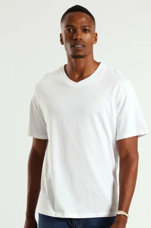HD Basic V-Neck Tee - White sold by Edgars
