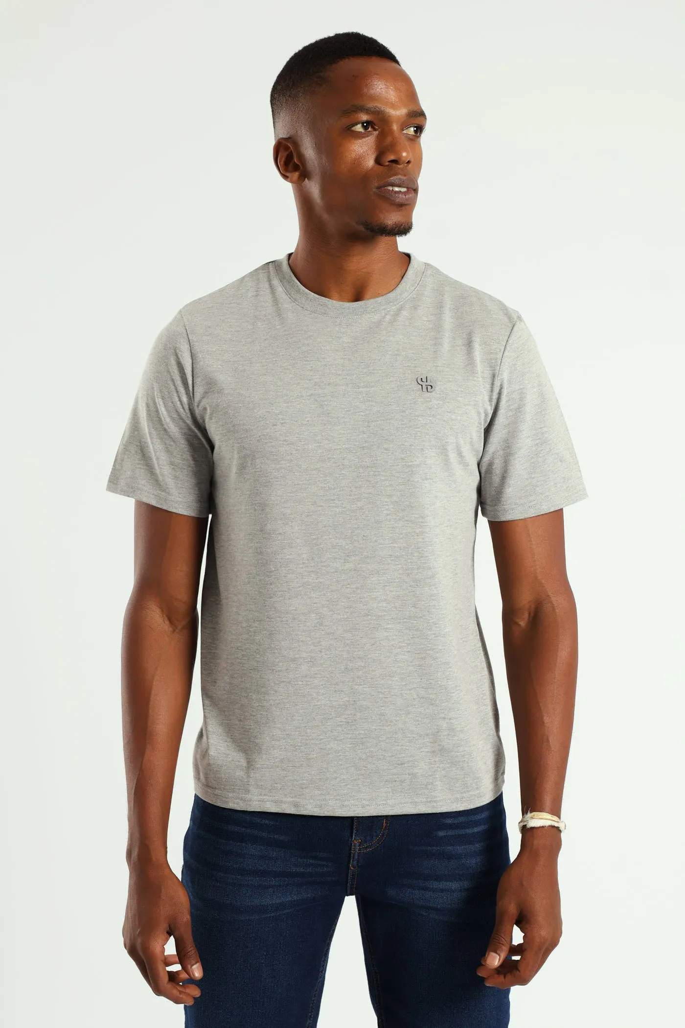 HD Basic Crew Neck Tee - Grey Melange sold by Edgars