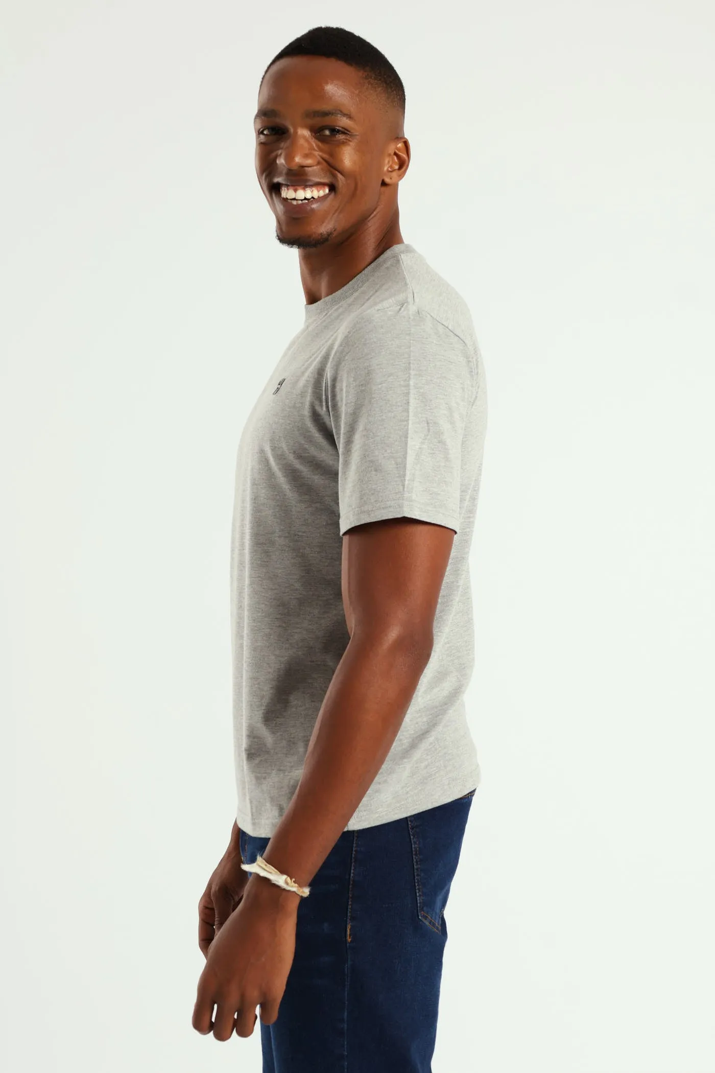 HD Basic Crew Neck Tee - Grey Melange sold by Edgars product image thumbnail 3