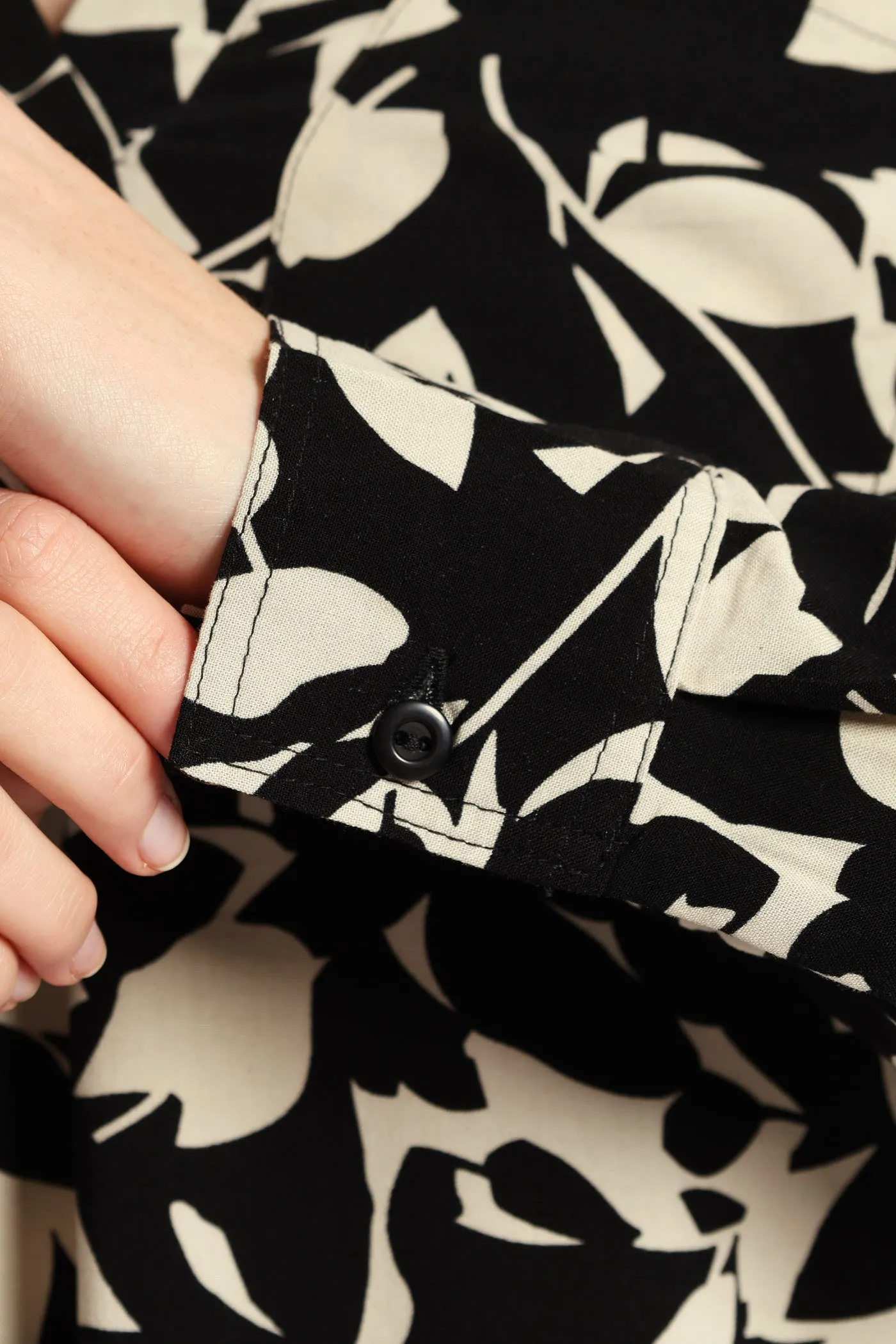 Half Placket Printed Popover Blouse - Black/Cream sold by Edgars product image thumbnail 4